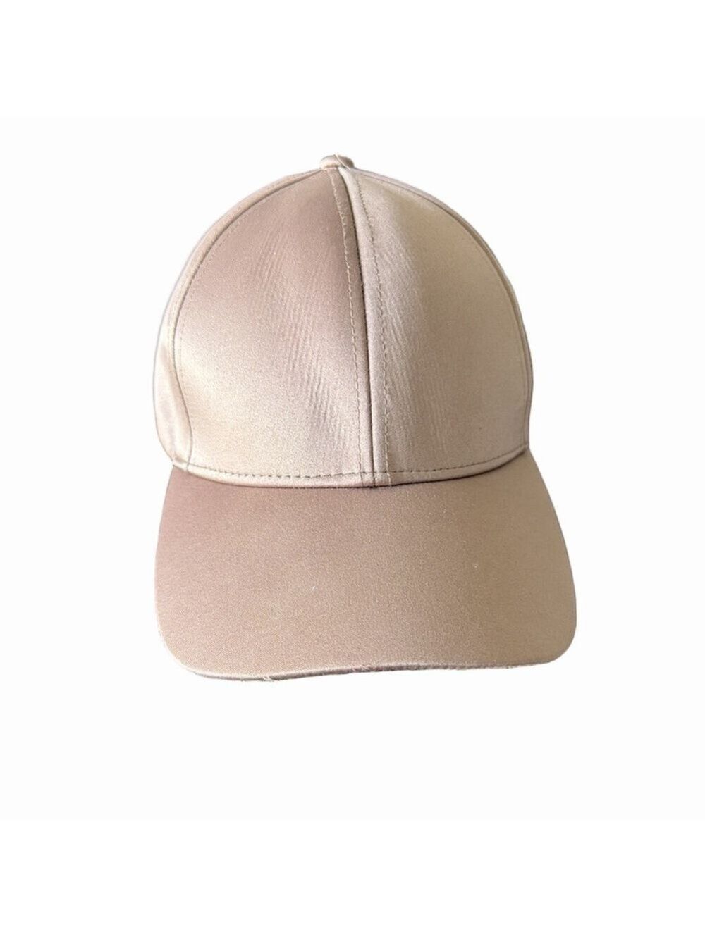 Wilfred Free Tan/Rose Gold Satin Baseball Cap. OSFM